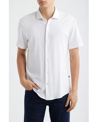 BOSS - Roan Stretch Cotton Button-Up Shirt - Lyst