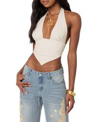 Edikted - Open Back Triangle Halter Top - Lyst