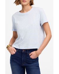 Madewell - Stripe Boxy Crop Slub T-Shirt - Lyst