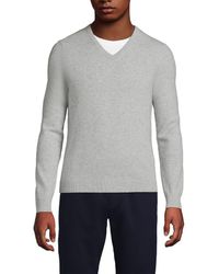 Lands' End - Fine Gauge Cashmere V-Neck Sweater - Lyst