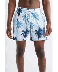 Stone Rose - Palm Print Swim Trunks - Lyst