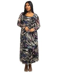FASHION-SZN CURVE - Zebra Print Mesh Midaxi Dress - Lyst