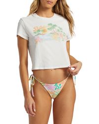 Billabong - By The Sea Cotton Graphic Crop T-shirt - Lyst