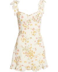Reformation Alcott Floral Ruffle Minidress - Lyst