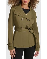 Karl Lagerfeld - Double Breasted Peplum Trench Jacket - Lyst