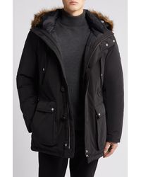 BOSS - Dadico Water Repellent Faux Fur Trim Down Hooded Parka - Lyst