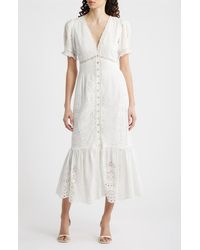 LoveShackFancy - Tarragon Eyelet Lace Maxi Dress - Lyst