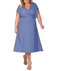 Standards & Practices - Midi Wrap Dress - Lyst