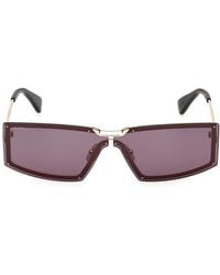 Max Mara - 68Mm Oversize Rectangular Sunglasses - Lyst