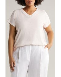 Eileen Fisher - Organic Cotton V-neck T-shirt - Lyst