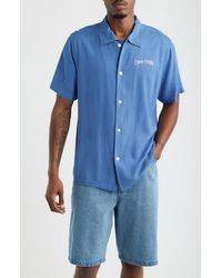 Saint Studio - Don'T Fake The Funk Short Sleeve Cotton Button-Up Shirt - Lyst