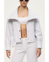 Nocturne - High-Neck Belted Jacket - Lyst