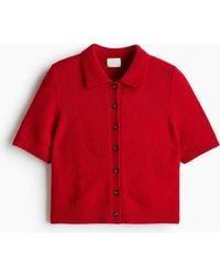 H&M - Short-Sleeved Collared Cardigan - Lyst