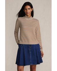 Lands' End - Relaxed Cotton Long Sleeve Mock Turtleneck - Lyst