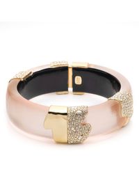 Alexis Bittar Lucite Crystal Encrusted Bangle Bracelet Sunset