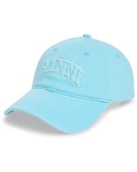 Ganni - Washed Cotton Canvas Baseball Cap - Lyst