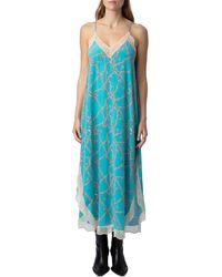 Zadig & Voltaire - Ristyl Chaines Lace Trim Silk Maxi Dress - Lyst
