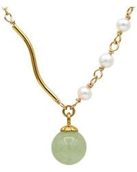 seree - Isla Jade And Freshwater Pearl Necklace - Lyst