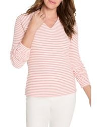 NIC+ZOE - Stripe Thermal Split Neck Long Sleeve Top - Lyst