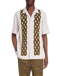 Dries Van Noten - Carltone Embroidered Twill Camp Shirt - Lyst
