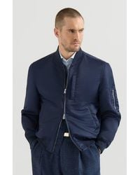 Brunello Cucinelli - Water-Resistant Techno Satin Bomber Jacket With Thermore Padding - Lyst