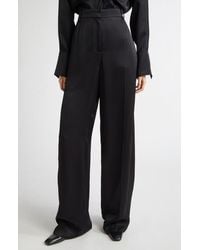 TOTEME - Fluid Wide Leg Wool Blend Trousers - Lyst
