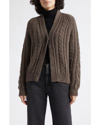 Johnstons of Elgin - Mabel Cable Stitch Cashmere V-Neck Cardigan - Lyst
