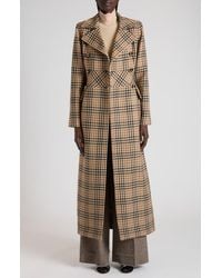 Valentino - Double Breasted Houndstooth Wool Longline Coat - Lyst