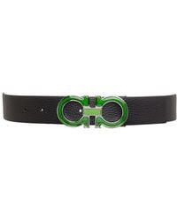 Ferragamo - Salvatore Double Gancio Reversible Leather Belt - Lyst