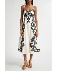 Ulla Johnson - Miray Embroidered Sleeveless A-Line Midi Dress - Lyst