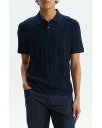 Theory - Damian Variegated Rib Cotton Blend Polo Sweater - Lyst