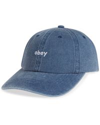 Obey - Logo Cotton Twill Baseball Cap - Lyst