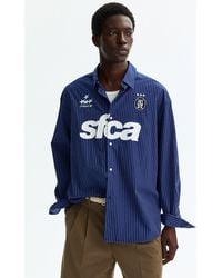 H&M - Relaxed Fit Printed Cotton Poplin Shirt - Lyst