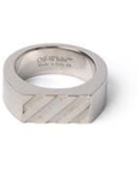 Off-White c/o Virgil Abloh Diag Ring in White for Men | Lyst