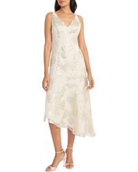 Maggy London - Floral Sequin Asymmetric Midi Dress - Lyst