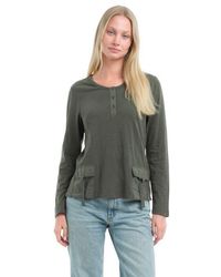 Wilt - U-Neck Button Placket Tee - Lyst