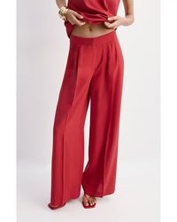 Mango - Pleated Wide Leg Pants - Lyst