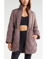 Zella - Skyline Longline Quilted Jacket - Lyst