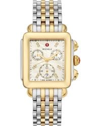 Michele - Deco Diamond Chronograph Bracelet Watch, 33Mm - Lyst