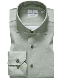 Emanuel Berg - 4flex Modern Fit Heathered Knit Button-up Shirt - Lyst
