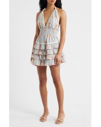 LoveShackFancy - Kerch Layered Ruffle Halter Minidress - Lyst