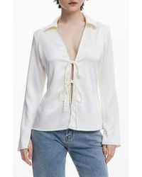 Desigual - Tie Front Shirt - Lyst