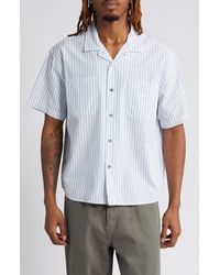 Obey - Bigwig Relaxed Stripe Short Sleeve Camp Shirt - Lyst