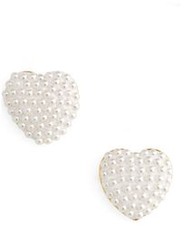 Lele Sadoughi - Heart Button Stud Earrings - Lyst