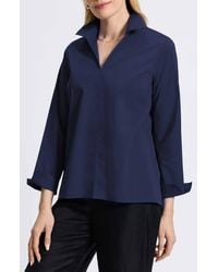 Foxcroft - Agnes Split Cuff Popover Blouse - Lyst