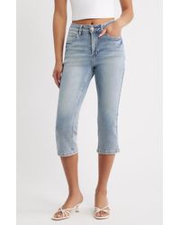 YMI - Side Slit High Waist Capri Jeans - Lyst