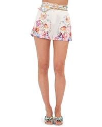 Camilla - Tuck Front Belted Linen Shorts At Nordstrom - Lyst