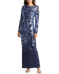 eliza j ombre sequin gown