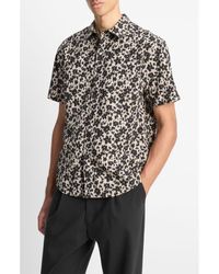 Vince - Star Lily Floral Short Sleeve Lyocell & Cotton Button-Up Shirt - Lyst