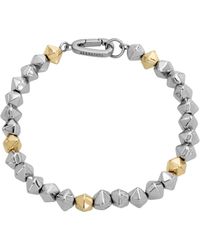 AllSaints - Two-tone Geometric Beaded Bracelet - Lyst